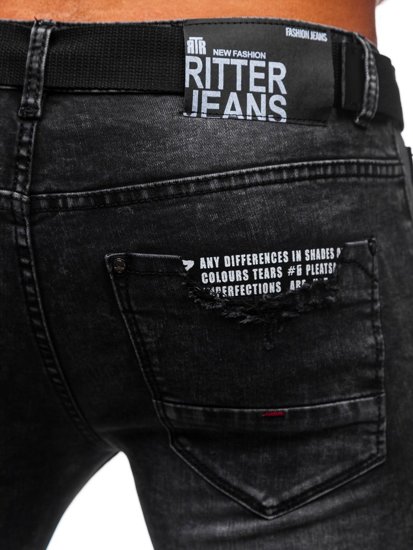 Чорні джинсові штани чоловічі slim fit Bolf 60026W0