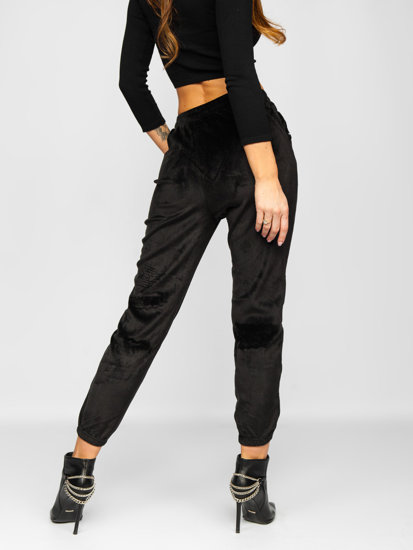Чорні жіночі велюрові спортивні штани Bolf CYF56NM