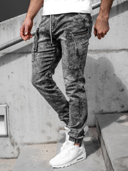 Чорні чоловічі джинси джоггери Bolf T354