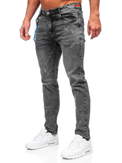 Чорні чоловічі джинсові штани regular fit Bolf HY1052