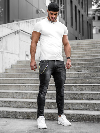 Чорні чоловічі джинсові штани regular fit Bolf TF098