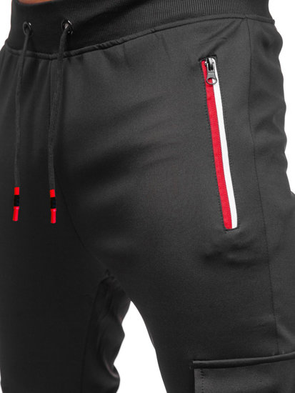 Чорні чоловічі спортивні штани-карго Bolf K10279