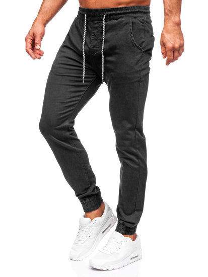Чорні чоловічі тканинні штани джоггери Bolf KA6792