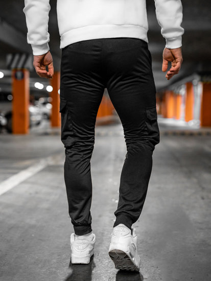 Чорні чоловічі штани джоггери-карго Bolf HW2357