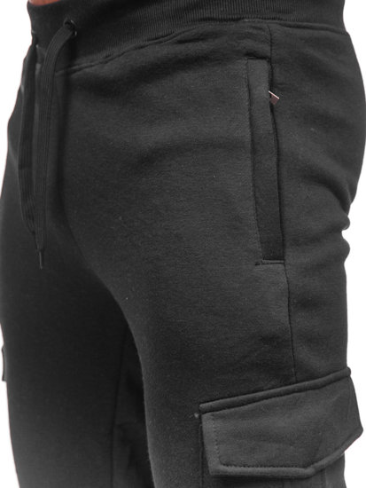 Чорні чоловічі штани джоггери-карго Bolf JX326