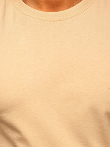 Бежева чоловіча футболка без принта Bolf 192397