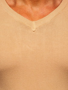 Бежевий чоловічий светр з V-подібним вирізом Bolf MMB601