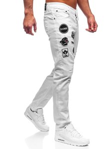 Білі чоловічі джинсові штани regular fit Bolf 4021-1