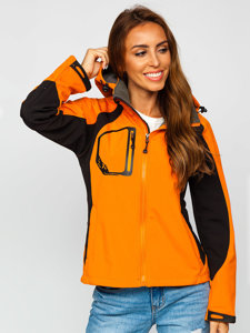 Жіноча демісезонна куртка софтшелл помаранчева Bolf 9055