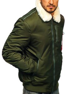 Зелена чоловіча демісезонна куртка пілот Bolf EX1787 