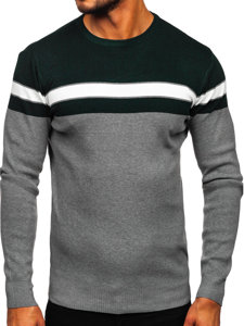 Зелено-сірий чоловічий светр Bolf H2107