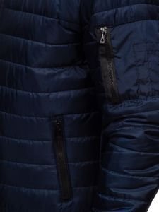 Куртка чоловіча демісезонна спортивна темно-синя Bolf MY22
