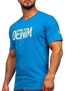 Синя бавовняна чоловіча футболка Bolf 14746