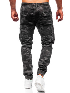 Сірі чоловічі штани джоггери-карго камуфляжні Bolf 8985