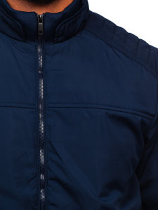 Темно-синя чоловіча демісезонна куртка-бомбер Bolf 84M3008