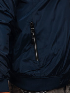 Темно-синя чоловіча демісезонна куртка Bolf W3909