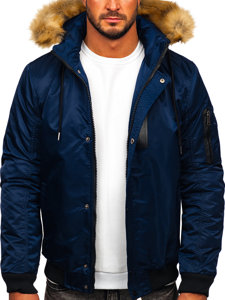 Темно-синя чоловіча зимова куртка Bolf 2129