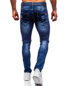 Темно-сині чоловічі джинсові штани slim fit з поясом Bolf 80034W0