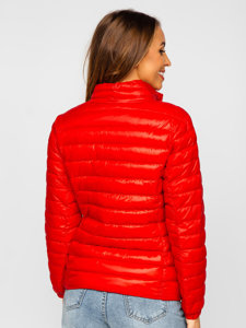 Червона жіноча стьобана демісезонна куртка Bolf 5M706