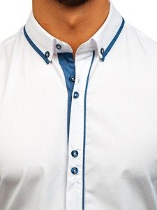 Чоловіча елегантна сорочка з довгим рукавом біла Bolf 8823