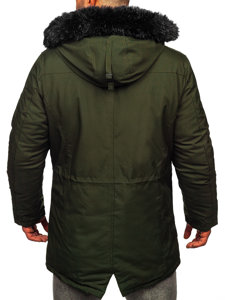 Чоловіча зимова куртка парка зелена Bolf 1068