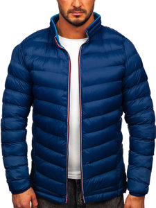 Чоловіча зимова спортивна куртка стьобана темно-синя Bolf 1100