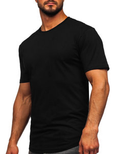 Чоловіча подовжена футболка без принта чорна Bolf 14290