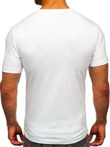 Чоловіча футболка з принтом біла Bolf 6298
