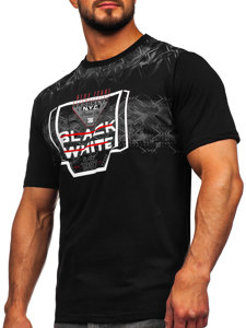 Чоловіча футболка з принтом чорна Bolf 14207