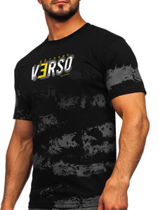 Чорна бавовняна чоловіча футболка Bolf 14723