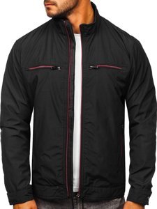 Чорна демісезонна чоловіча елегантна куртка Bolf 6362