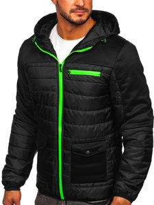 Чорна спортивна чоловіча демісезонна куртка Bolf M10006
