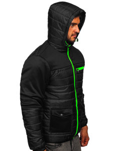 Чорна спортивна чоловіча демісезонна куртка Bolf M10006