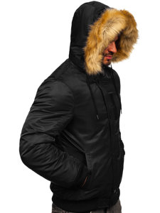 Чорна чоловіча зимова куртка Bolf 2129