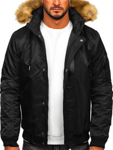 Чорна чоловіча зимова куртка Bolf 2129