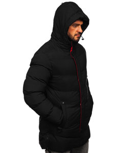 Чорна чоловіча зимова стьобана куртка парка Bolf 7330