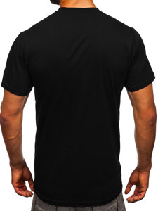 Чорна чоловіча футболка з принтом Bolf 192347