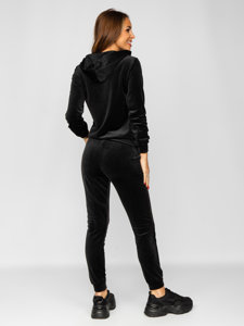 Чорний велюровий жіночий спортивний костюм Bolf 829