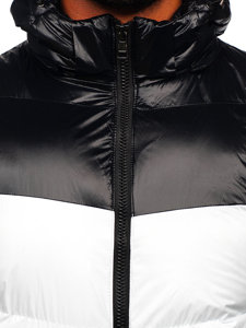 Чорно-синя чоловіча стьобана зимова куртка Bolf 6593