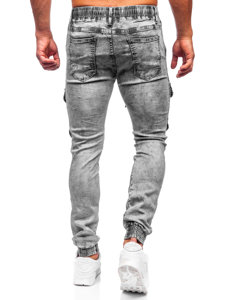 Чорні джинси джоггери-карго чоловічі Bolf TF206