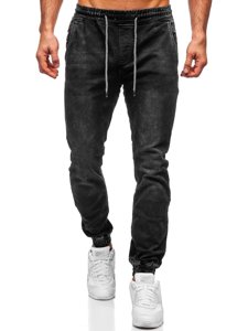 Чорні чоловічі джинсові штани джоггери BOLF KA2192