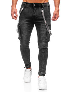 Чорні чоловічі джинсові штани карго Bolf TF096
