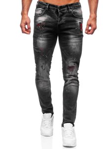 Чорні чоловічі джинсові штани regular fit Bolf 4014-1