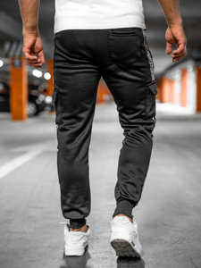 Чорні чоловічі штани джоггери-карго Bolf HR209