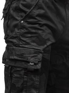 Чорні чоловічі штани-карго з поясом Bolf 2096