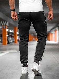 Чорні штани карго чоловічі джоггери тренувальні штани Bolf JX8715A