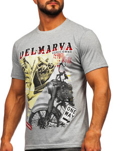 Men's Cotton Printed T-shirt Grey Bolf 143008